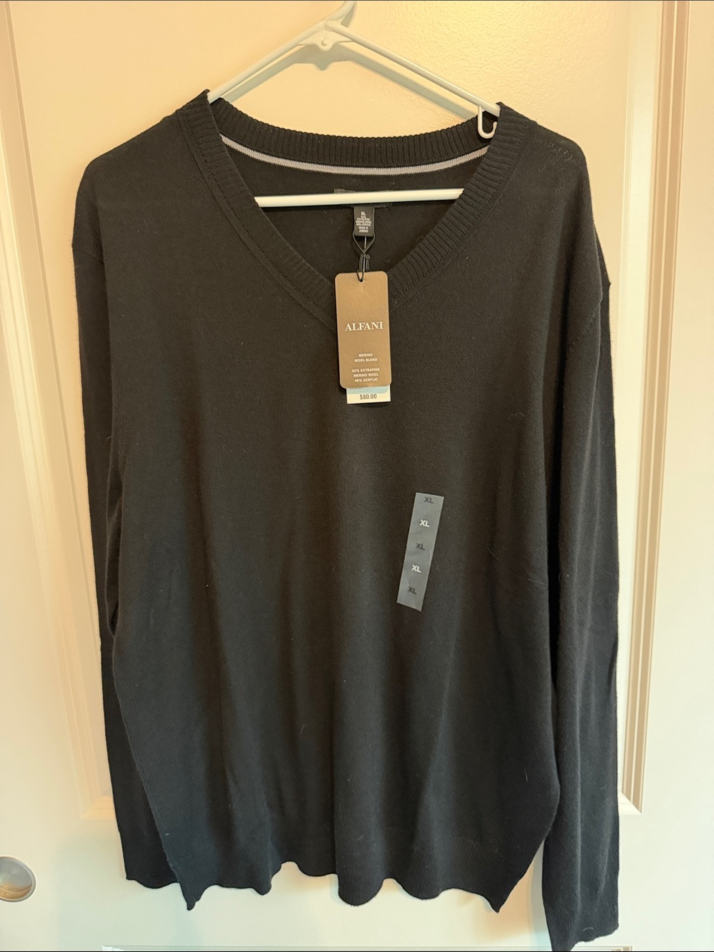 Alfani Men’s Black V-Neck Pullover Sweater